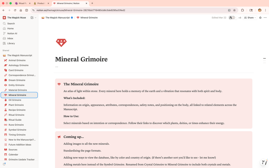 Crystals &amp; Minerals Grimoire - Lifetime Access