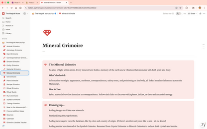 Crystals &amp; Minerals Grimoire - Lifetime Access