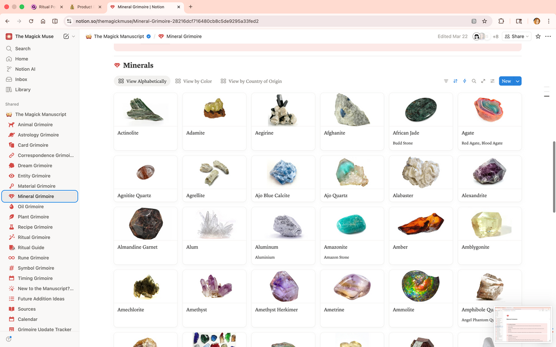 Crystals &amp; Minerals Grimoire - Lifetime Access