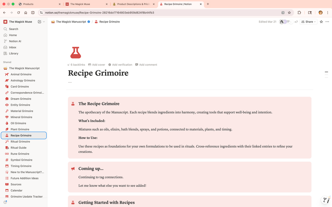 Recipes Grimoire - Lifetime Access