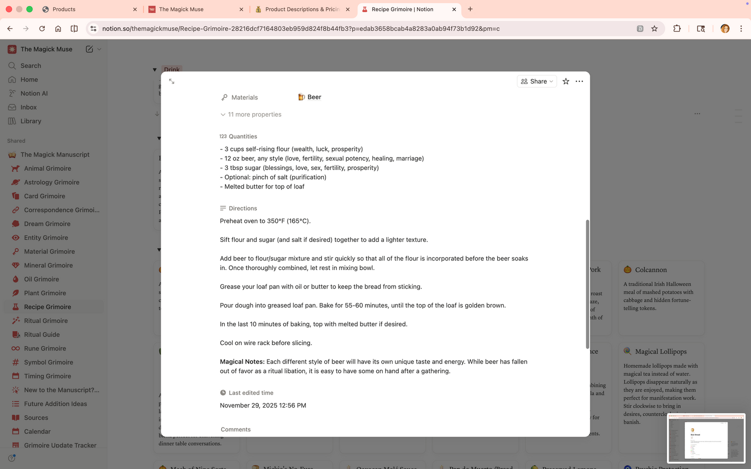 Recipes Grimoire - Lifetime Access