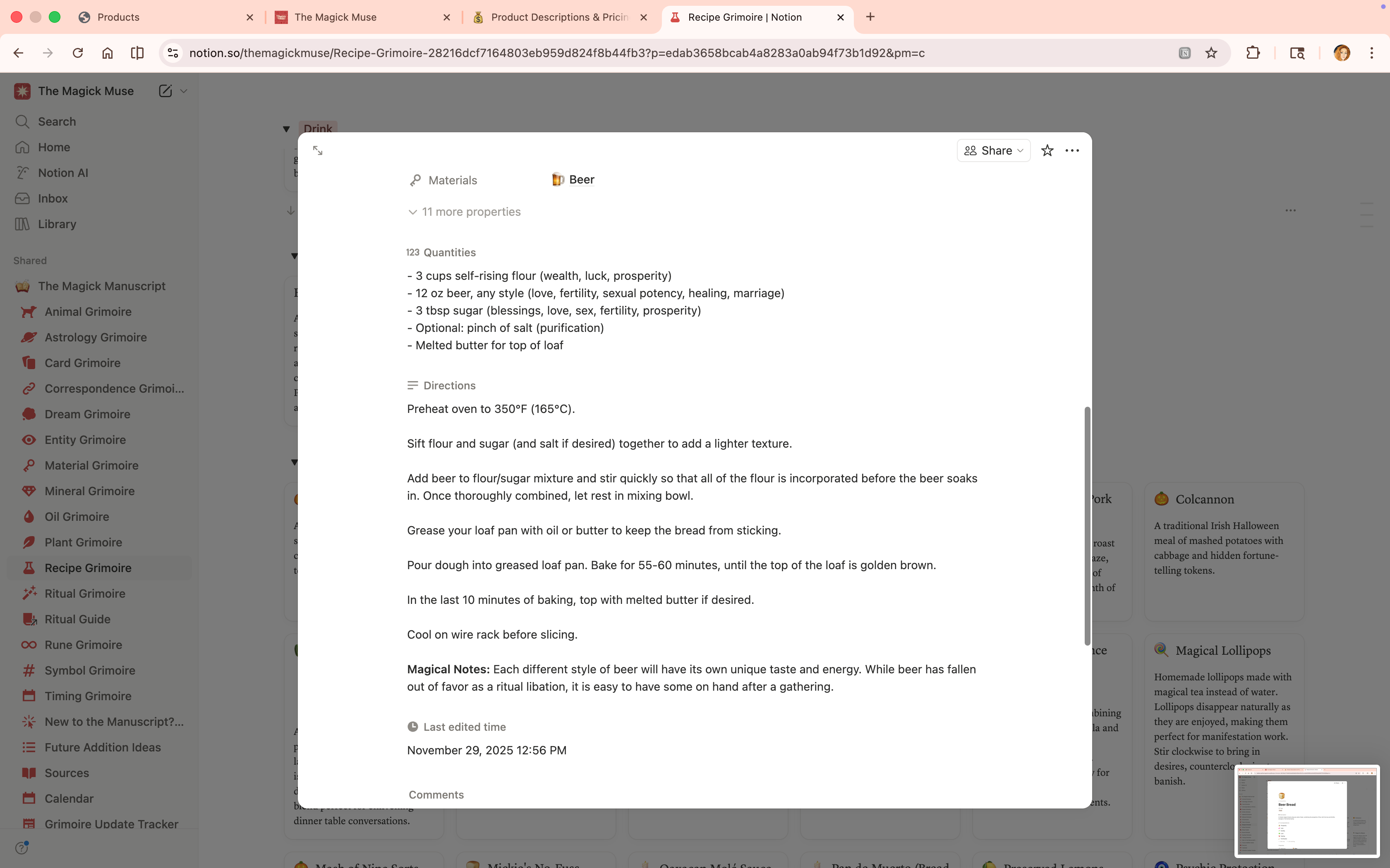 Recipes Grimoire - Lifetime Access