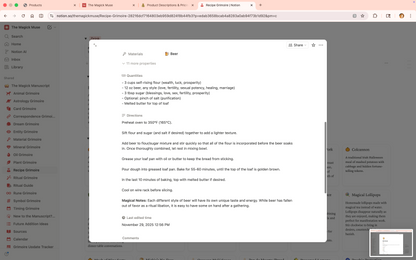 Recipes Grimoire - Lifetime Access