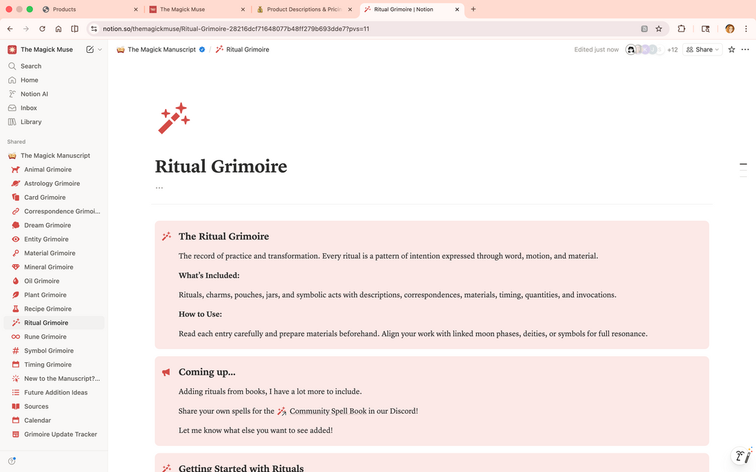 Rituals &amp; Spells Grimoire - Lifetime Access