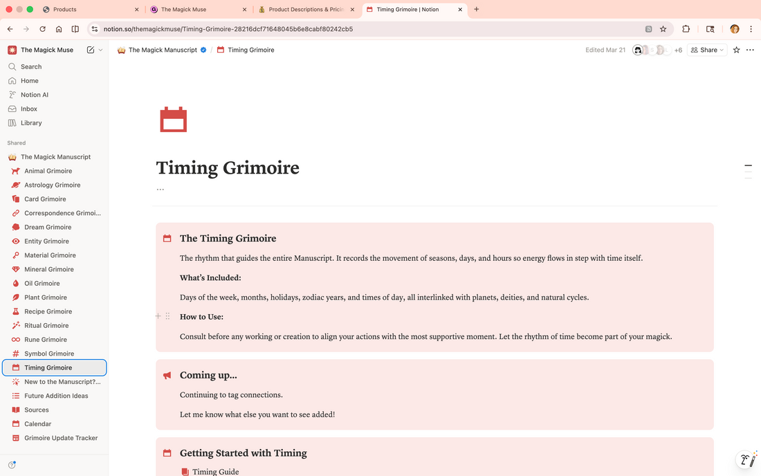 Dates &amp; Calendar Grimoire - Lifetime Access