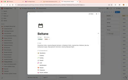 Dates &amp; Calendar Grimoire - Lifetime Access