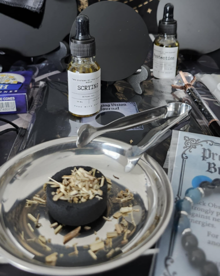 Scrying Ritual Kit - Powerful Black Obsidian Mirror - Divination - Shadow Work - Spell Kit