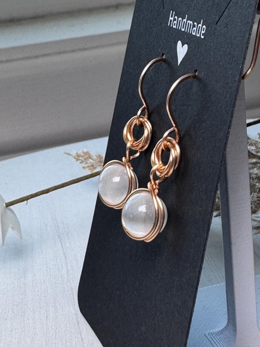 Selenite Dangle Earrings. Cleansing Energy Jewelry