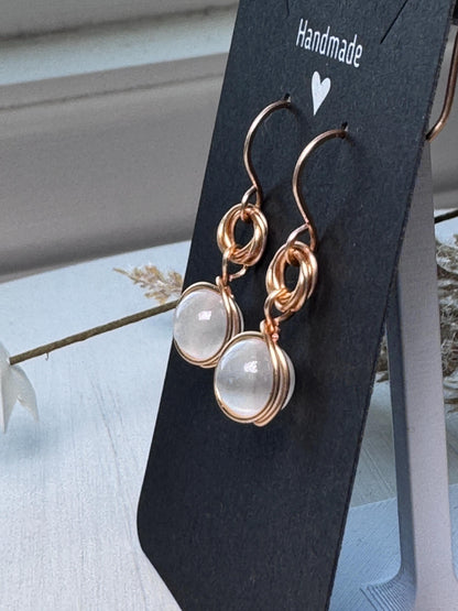 Selenite Dangle Earrings. Cleansing Energy Jewelry