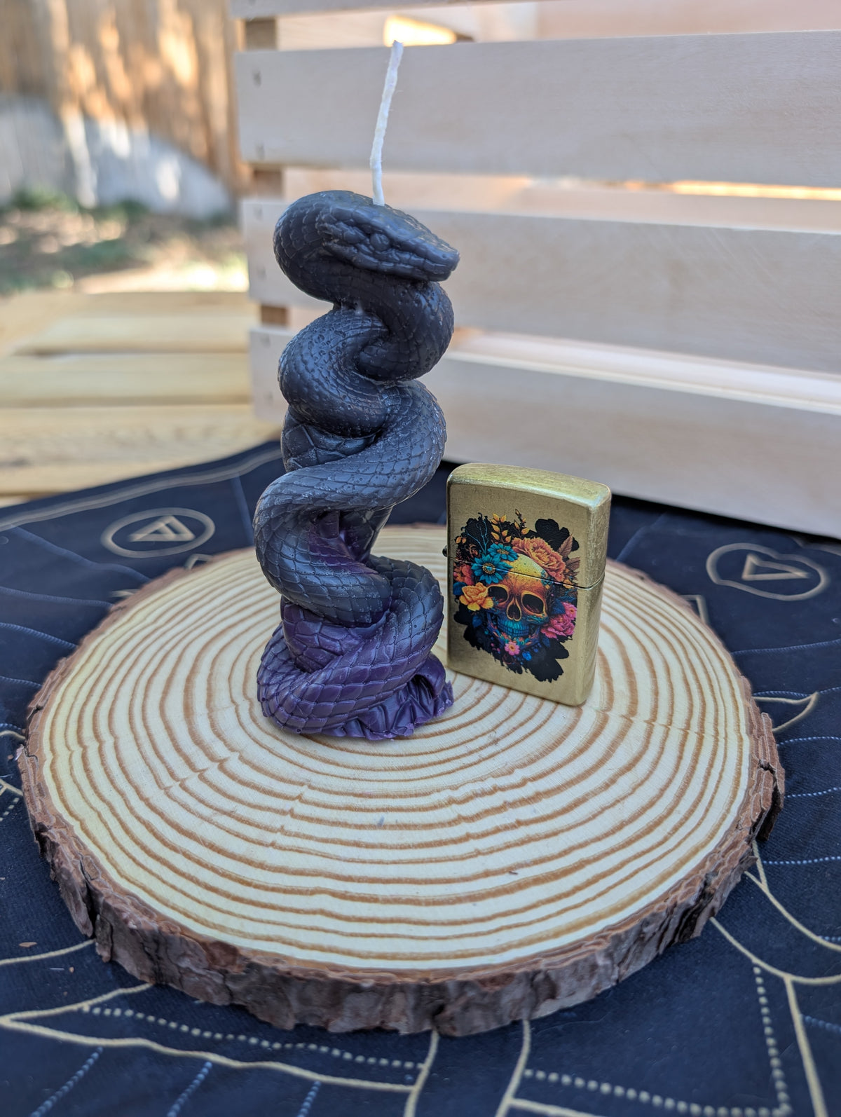 Coiled Serpent Pillar Candle