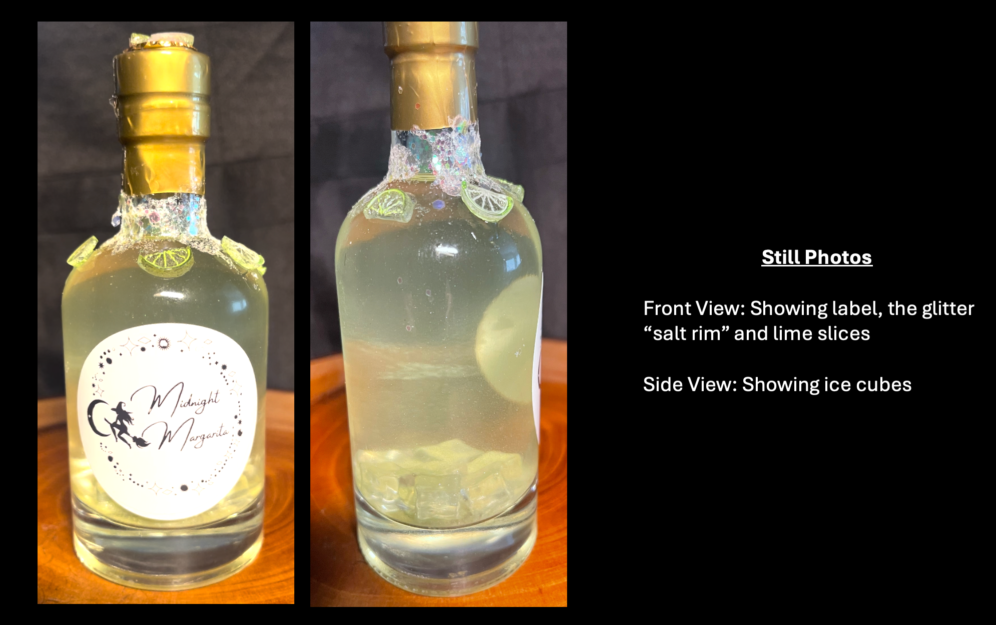 Midnight Margarita: Decorative Potion Bottle