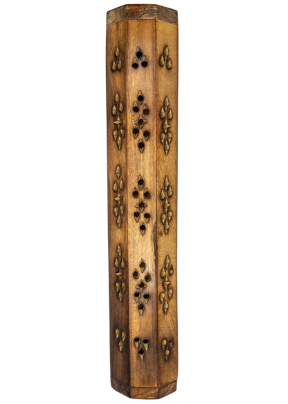 Brass Inlay Sun &amp; Moon Coffin Incense Burner