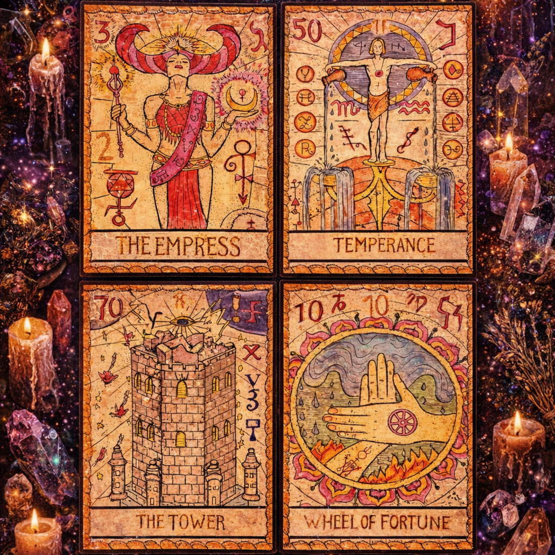 🜃 Velvet Tarot Tapestry — 11x17 inches