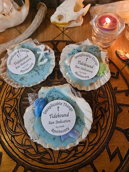 TideBound — Scallop Shell Candle (Rán Dedication Candle)
