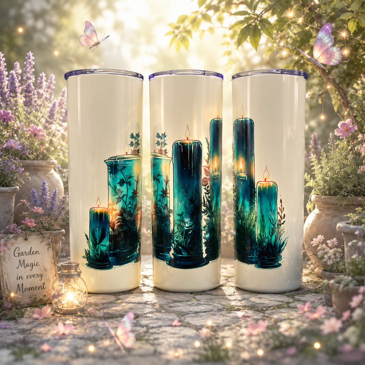 Tumbler ~ Candles Green