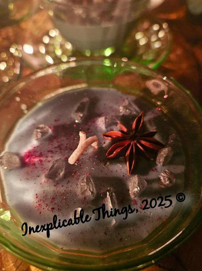Radioactive Apple Spell Candle (Uranium Glass Teacup + Saucer Set)