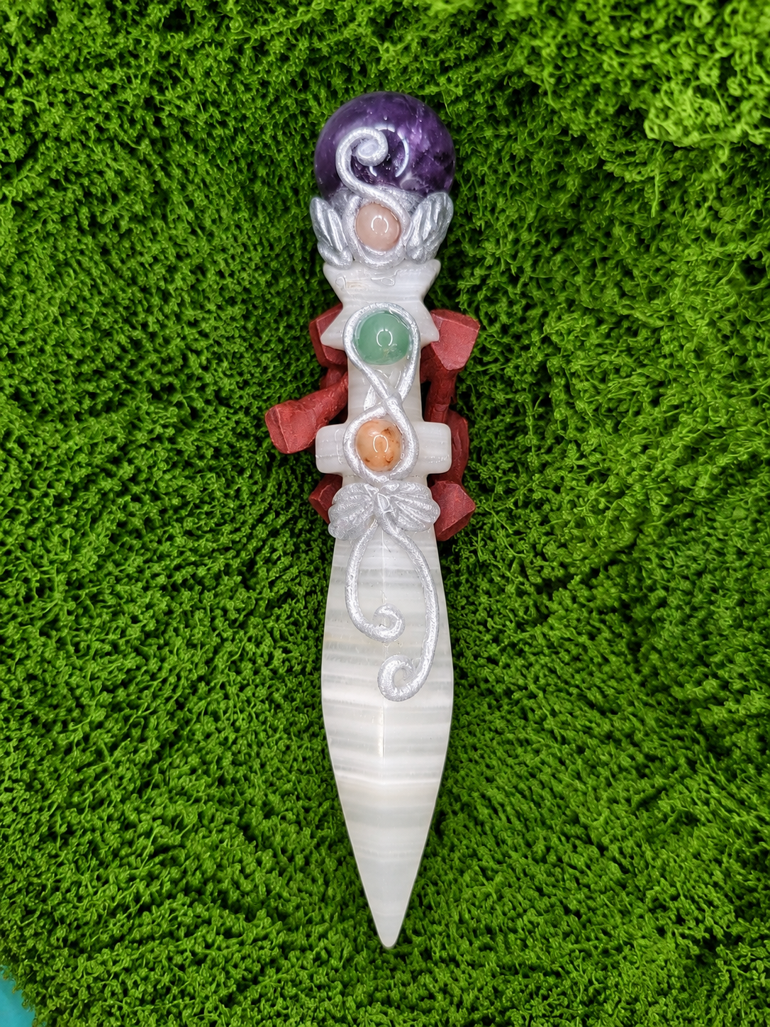 White Onyx and Amethyst Athame