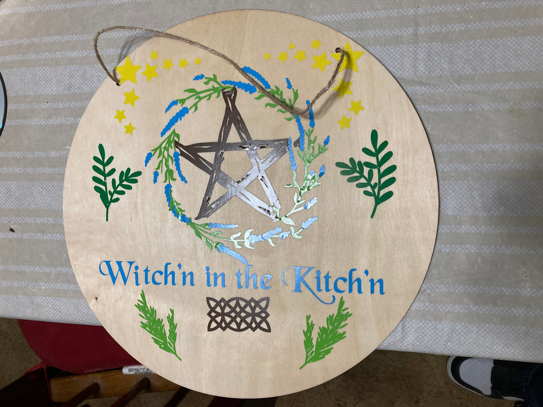 Handcrafted Kitchen Witch Sign